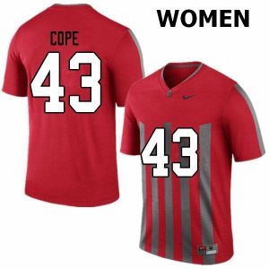 NCAA Ohio State Buckeyes Women's #43 Robert Cope Throwback Nike Football College Jersey NYQ0045WT